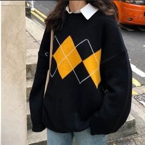 YesStyle Knit Argyle Sweater